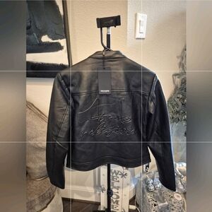 True Religion Women’s Black Faux Leather Moto Jacket – NWT